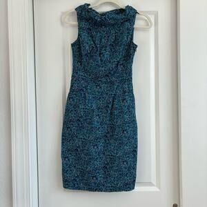 Lilly Pulitzer Women’s Cursive Cowl Neck Sheath Pencil Dress Sz 0